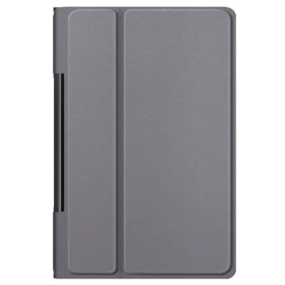 Lenovo Yoga Tab 11 atverčiamas pilkas odinis dėklas - knygutė | Priedai.lt