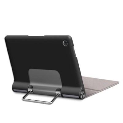 Lenovo Yoga Tab 11 atverčiamas pilkas odinis dėklas - knygutė | Priedai.lt