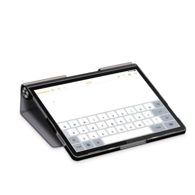 Lenovo Yoga Tab 11 atverčiamas pilkas odinis dėklas - knygutė | Priedai.lt