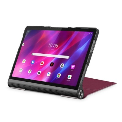 Lenovo Yoga Tab 11 atverčiamas bordo odinis dėklas - knygutė | Priedai.lt