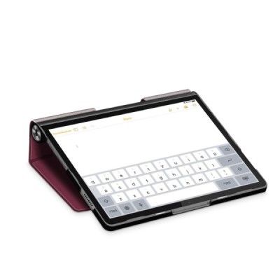 Lenovo Yoga Tab 11 atverčiamas bordo odinis dėklas - knygutė | Priedai.lt