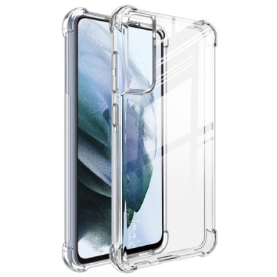 Samsung Galaxy S21 FE (Fan Edition) 5G Imak sustiprintos apsaugos kieto silikono TPU skaidrus dėklas - nugarėlė + apsauginė ekra