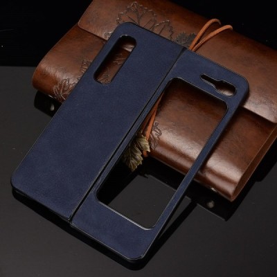 Samsung Galaxy Fold 5G (F907B) Slim Leather mėlynas odinis dėklas - nugarėlė | Priedai.lt