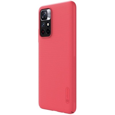 Nillkin Frosted Shield Xiaomi Poco M4 Pro (Redmi Note 11 5G) raudonas plastikinis dėklas | Priedai.lt