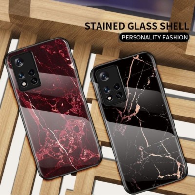 Xiaomi Poco M4 Pro (Redmi Note 11 5G) „Marble“ kieto silikono TPU raudonas dėklas - nugarėlė | Priedai.lt