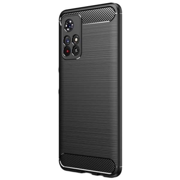 „Carbon“ Kõva silikoon (TPU) kaaned - must (Poco M4 Pro 5G / Redmi Note 11 5G)