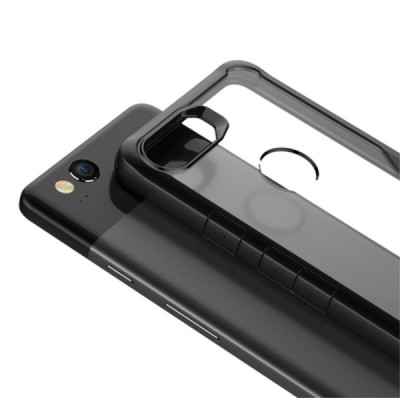 Google Pixel 2 XL Fashion skaidrus juodos spalvos apvadais kieto silikono (TPU) dėklas | Priedai.lt