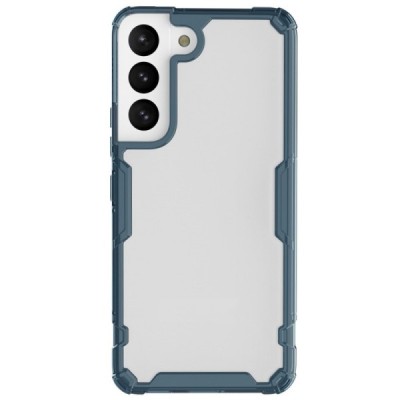 „Nillkin“ Nature TPU Pro Samsung Galaxy S22 5G (SM-S901X) skaidrus sustiprintos apsaugos kieto silikono mėlynas dėklas | Priedai