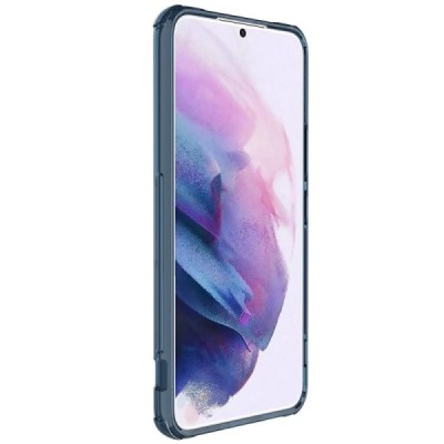 „Nillkin“ Nature TPU Pro Samsung Galaxy S22 5G (SM-S901X) skaidrus sustiprintos apsaugos kieto silikono mėlynas dėklas | Priedai