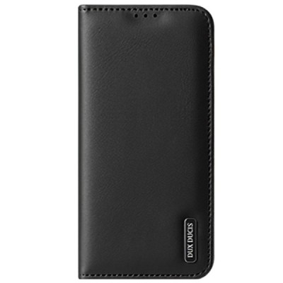 „Dux Ducis“ Hivo serijos Samsung Galaxy S22+ 5G (SM-S906X) juodas odinis atverčiamas dėklas | Priedai.lt
