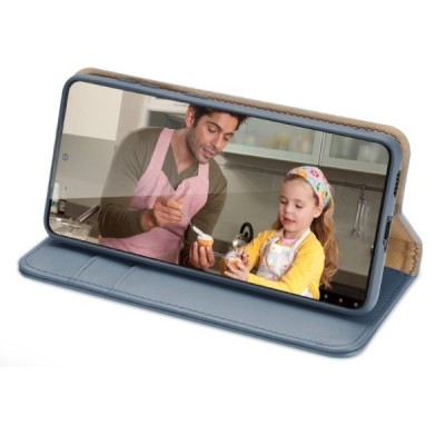 „Dux Ducis“ Hivo serijos Samsung Galaxy S22+ 5G (SM-S906X) mėlynas odinis atverčiamas dėklas | Priedai.lt