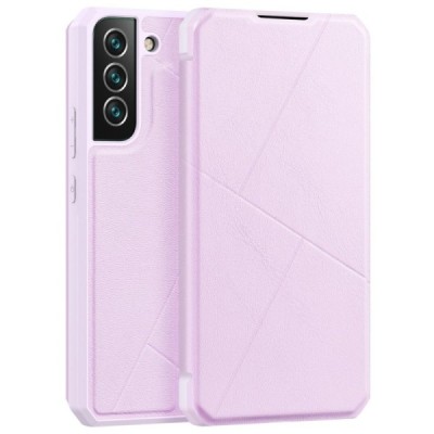 Dux Ducis Skin X serijos Samsung Galaxy S22+ 5G (SM-S906X) rožinis odinis atverčiamas dėklas | Priedai.lt
