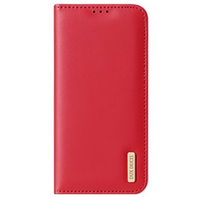 „Dux Ducis“ Hivo serijos Samsung Galaxy S22 Ultra 5G (SM-S908X) raudonas odinis atverčiamas dėklas | Priedai.lt