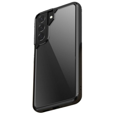 Samsung Galaxy S22+ 5G (SM-S906X) „IPAKY“ Royal silikoninis skaidrus permatomas dėklas su juodu rėmeliu | Priedai.lt