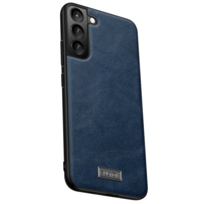 „Sulada“ Leather Samsung Galaxy S22+ 5G (SM-S906X) mėlynas odinis dėklas - nugarėlė | Priedai.lt