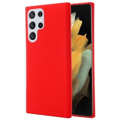 Samsung Galaxy S22 Ultra 5G (SM-S908X) Shell kieto silikono (TPU) dėklas raudonas - nugarėlė | Priedai.lt
