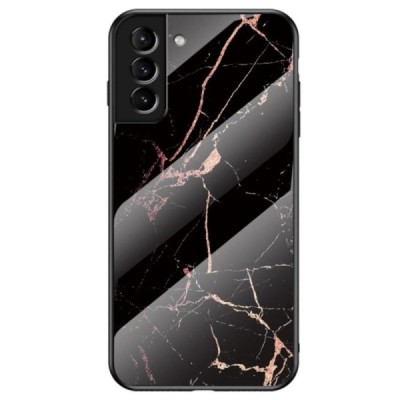 Samsung Galaxy S22+ 5G (SM-S906X) „Marble“ kieto silikono TPU juodas / auksinis dėklas - nugarėlė | Priedai.lt
