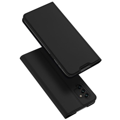 „Dux Ducis“ Skin serijos Samsung Galaxy A13 4G (SM-A135F, SM-A137F) juodas odinis atverčiamas dėklas | Priedai.lt