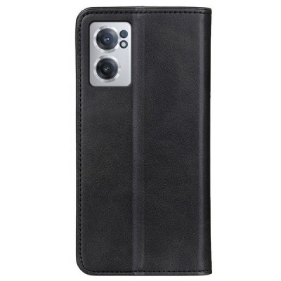 OnePlus Nord CE 2 „Split“ juodas odinis atverčiamas dėklas - knygutė | Priedai.lt