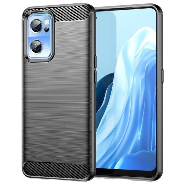 „Carbon“ Kõva silikoon (TPU) kaaned - must (OnePlus Nord CE 2)