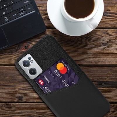 „KSQ“ Shell OnePlus Nord CE 2 juodas odinis dėklas - nugarėlė su kišenėle kortelėms | Priedai.lt