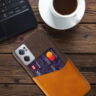 „KSQ“ Shell OnePlus Nord CE 2 rudas odinis dėklas - nugarėlė su kišenėle kortelėms | Priedai.lt