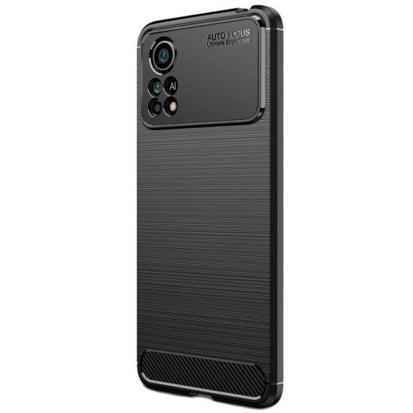 „Carbon“ Kõva silikoon (TPU) kaaned - must (Poco X4 Pro)
