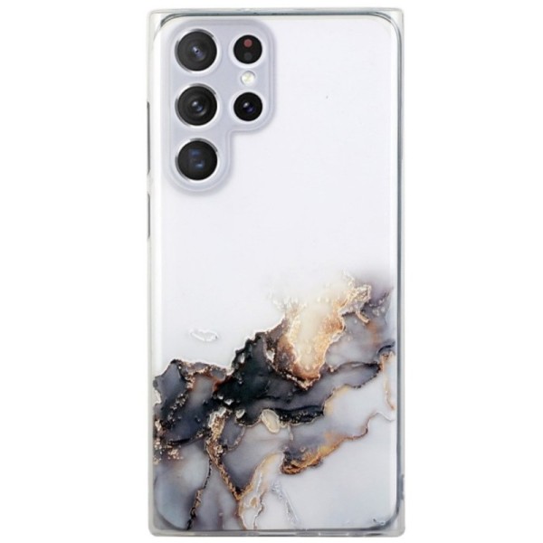 „Marble“ Embossing Kõva silikoon (TPU) kaaned - läbipaistev (Galaxy S22 Ultra 5G)