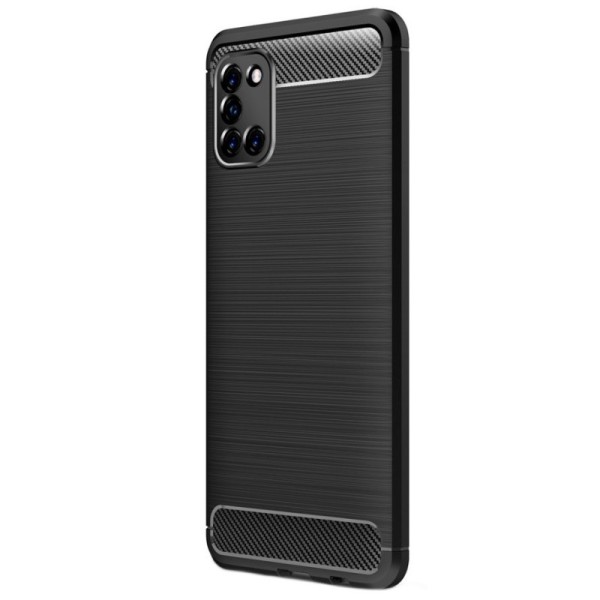 „Carbon“ Kõva silikoon (TPU) kaaned - must (Galaxy A31)
