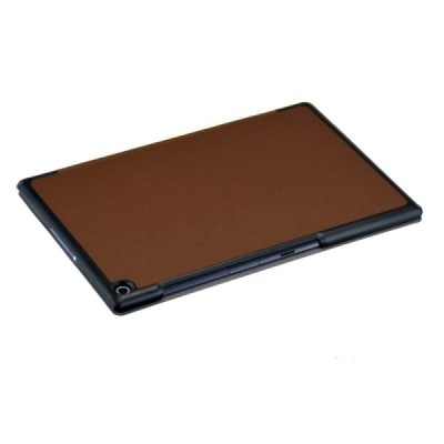 Sony Xperia Tablet Z2 atverčiamas rudas odinis dėklas (sulankstomas) / Priedai.lt
