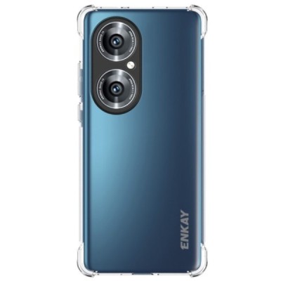 Huawei P50 Pro Enkay sustiprintos apsaugos kieto silikono TPU skaidrus dėklas - nugarėlė | Priedai.lt