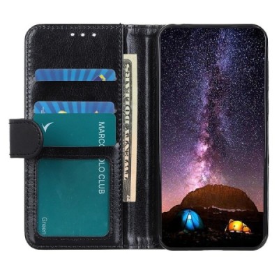 Xiaomi Poco X4 Pro juodas odinis atverčiamas dėklas - knygutė | Priedai.lt