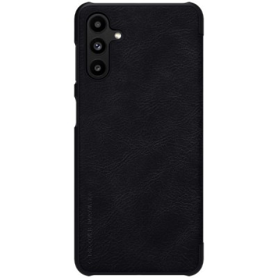 Prabangus „Nillkin“ Qin serijos juodas odinis atverčiamas Samsung Galaxy A13 5G (A04s) dėklas | Priedai.lt