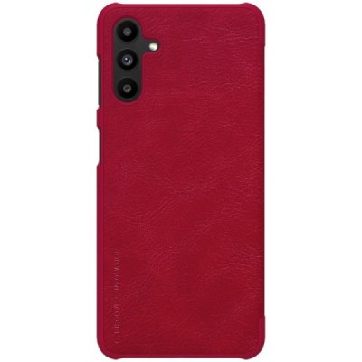 Prabangus „Nillkin“ Qin serijos raudonas odinis atverčiamas Samsung Galaxy A13 5G (A04s) dėklas | Priedai.lt