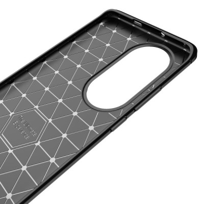 Huawei P50 Pro „Carbon“ kieto silikono TPU juodas dėklas - nugarėlė | Priedai.lt