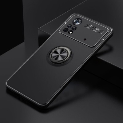 Xiaomi Poco X4 Pro „Ring“ Kickstand (TPU) juodas dėklas - nugarėlė | Priedai.lt