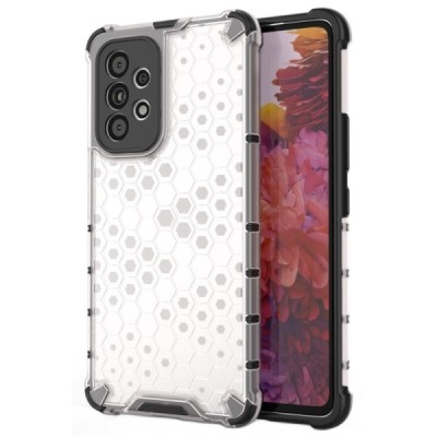 Honeycomb sustiprintos apsaugos Samsung Galaxy A53 5G (SM-A536B) skaidrus kieto silikono (TPU) ir plastiko dėklas | Priedai.lt