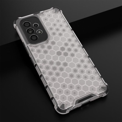 Honeycomb sustiprintos apsaugos Samsung Galaxy A53 5G (SM-A536B) skaidrus kieto silikono (TPU) ir plastiko dėklas | Priedai.lt