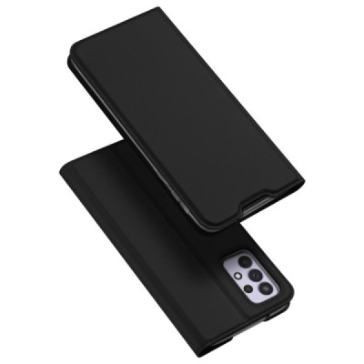 Dux Ducis Skin serijos Samsung Galaxy A33 5G (SM-A336E) juodas odinis atverčiamas dėklas | Priedai.lt