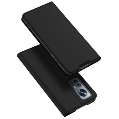 Xiaomi 12 „Dux Ducis“ Skin serijos juodas odinis atverčiamas dėklas - knygutė | Priedai.lt