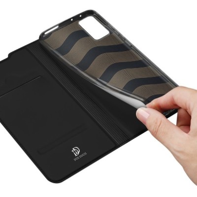 Xiaomi 12 Pro „Dux Ducis“ Skin serijos juodas odinis atverčiamas dėklas - knygutė | Priedai.lt