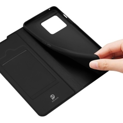 Dux Ducis Skin serijos OnePlus 10 Pro juodas odinis atverčiamas dėklas | Priedai.lt