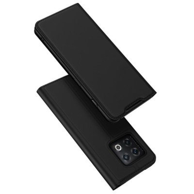 Dux Ducis Skin serijos OnePlus 10 Pro juodas odinis atverčiamas dėklas | Priedai.lt