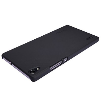 Nillkin Frosted Shield Huawei Ascend P7 juodas plastikinis dėklas + apsauginė ekrano plėvelė / Priedai.lt