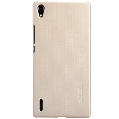 Nillkin Frosted Shield Huawei Ascend P7 šampaninis plastikinis dėklas + apsauginė ekrano plėvelė / Priedai.lt