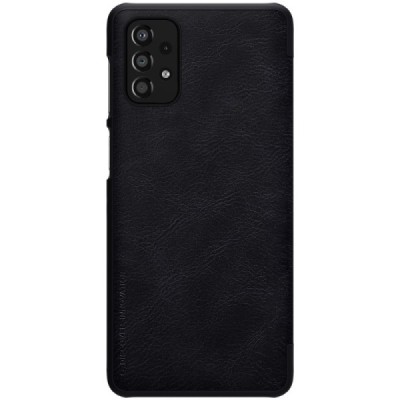 Prabangus „Nillkin“ Qin serijos juodas odinis atverčiamas Samsung Galaxy A33 5G (SM-A336E) dėklas | Priedai.lt