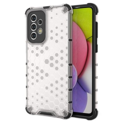 Honeycomb sustiprintos apsaugos Samsung Galaxy A33 5G (SM-A336E) skaidrus kieto silikono (TPU) ir plastiko dėklas | Priedai.lt