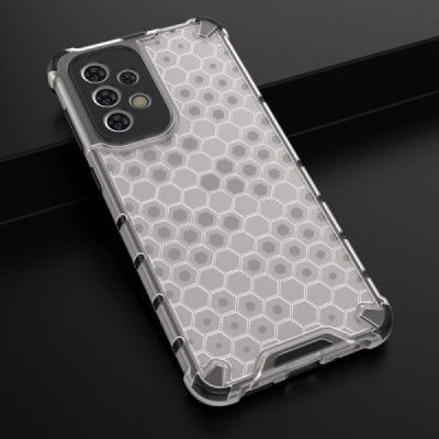 Honeycomb sustiprintos apsaugos Samsung Galaxy A33 5G (SM-A336E) skaidrus kieto silikono (TPU) ir plastiko dėklas | Priedai.lt