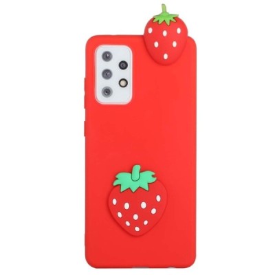 Samsung Galaxy A33 5G (SM-A336E) „Squezy“ Strawberry kieto silikono TPU raudonas dėklas - nugarėlė | Priedai.lt