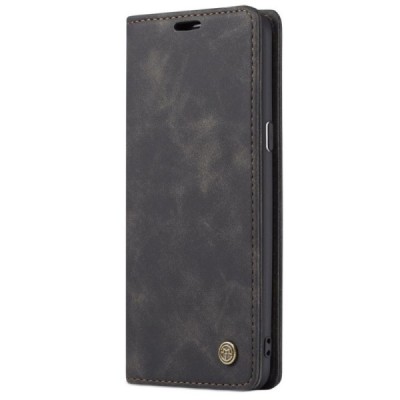 Samsung Galaxy S9+ (G965) CaseMe Retro solidus atverčiamas juodas odinis dėklas - knygutė | Priedai.lt